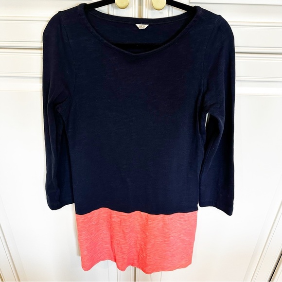 J.Crew Women’s Maritime Colorblock Sheath Dress Long Sleeve Orange Navy Two Tone - Picture 5 of 11